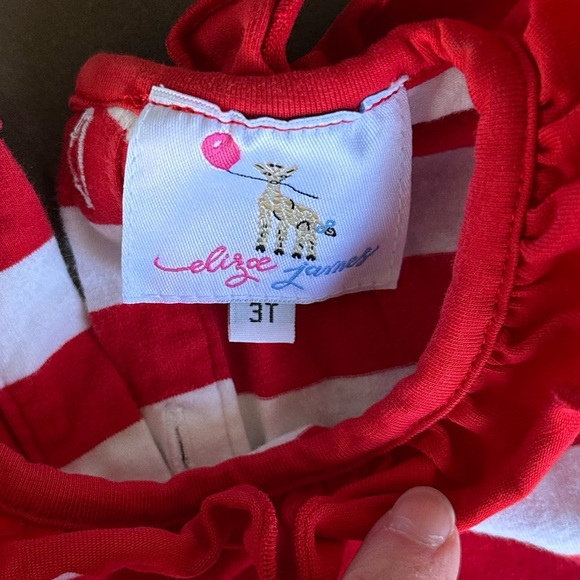 Eliza James Red and White Striped Heart Valentine’s Set Size 3T - Picture 3 of 3